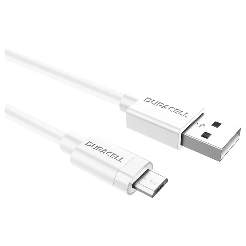 Duracell Sync/nabíjací kábel 2 metre biely, 2 m, USB A, Micro-USB A, 2.0, biely