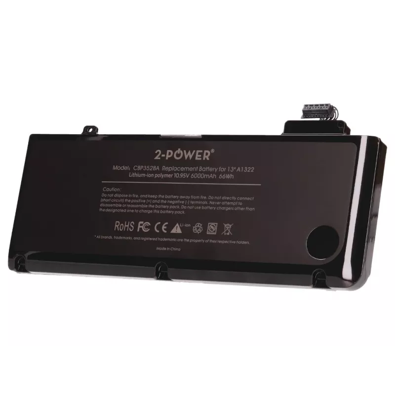 2-Power 10,95 V 6000 mAh Li-Polymer batéria do notebooku, batéria, Apple MacBook Pro 13 palcov A1278, Mid 2009 (EMC2326)