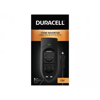 Duracell 175W Twin EU Socket menič, univerzálny, interiérový, 12 V, 175 W, 12 V, DC1-to-DC2