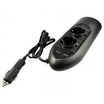 Duracell 175W Twin EU Socket menič, univerzálny, interiérový, 12 V, 175 W, 12 V, DC1-to-DC2