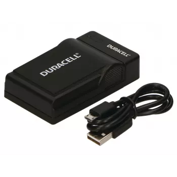 Duracell nabíjačka do digitálneho fotoaparátu, USB, nabíjačka do interiéru, Panasonic CGA-S005, S007, S008, čierna, 5 V, 5 V