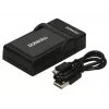 Duracell nabíjačka batérií pre digitálne fotoaparáty, USB, interiérová nabíjačka, Panasonic DMW-BLD10E, čierna, 5 V, 5 V