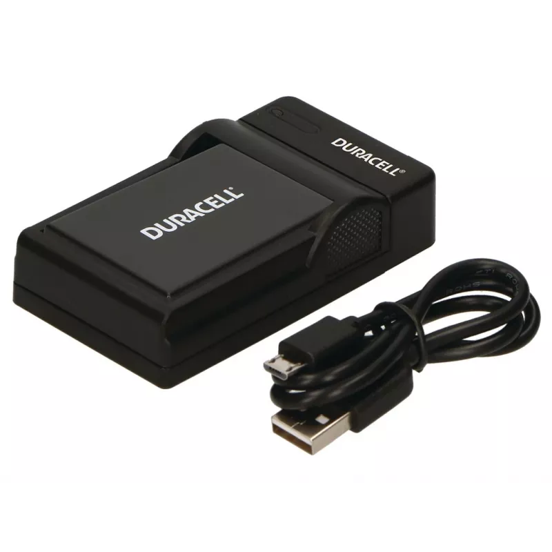 Duracell nabíjačka batérií pre digitálne fotoaparáty, USB, interiérová nabíjačka, Panasonic DMW-BLD10E, čierna, 5 V, 5 V