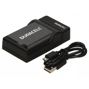 Duracell nabíjačka batérií pre digitálne fotoaparáty, USB, interiérová nabíjačka, FujiFilm NP48, NP-50, Pentax D-LI68, Kodak KLIC-7004, čierna, 5 V, 5 V