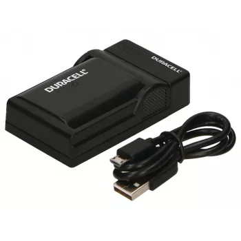 Duracell nabíjačka pre digitálne fotoaparáty, USB, interiérová nabíjačka batérií, Panasonic DMW-BLF19, čierna, 5 V, 5 V