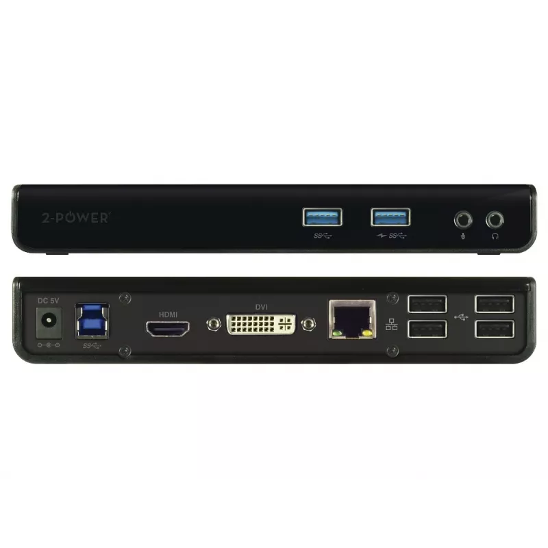 2-Power DOC0110A dokovacia stanica/port replikátor pre notebook káblový USB 3.2 Gen 1 (3.1 Gen 1) Type-B čierna