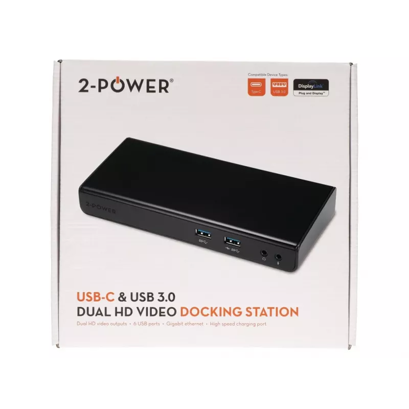 2-Power DOC0110A dokovacia stanica/port replikátor pre notebook káblový USB 3.2 Gen 1 (3.1 Gen 1) Type-B čierna