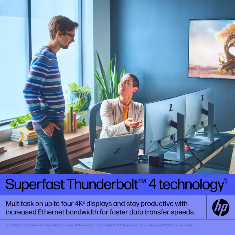 HP Thunderbolt Dock 120W G4, káblový, Thunderbolt 4, čierna, Kensington, Čína, Thajsko, Taiwan, Business