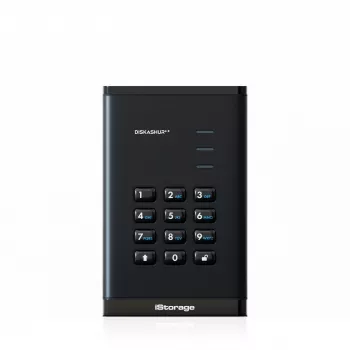 iStorage diskAshur³ 4 TB čierny | Bezpečný prenosný pevný disk | FIPS 140-3 Level 3 kompatibilný | Common Criteria EAL 5+ | Chránený PIN kódom | AES-XTS 256-bit hardvérové šifrovanie | GDPR, TAA-kompatibilný | Odolný proti prachu/vode |