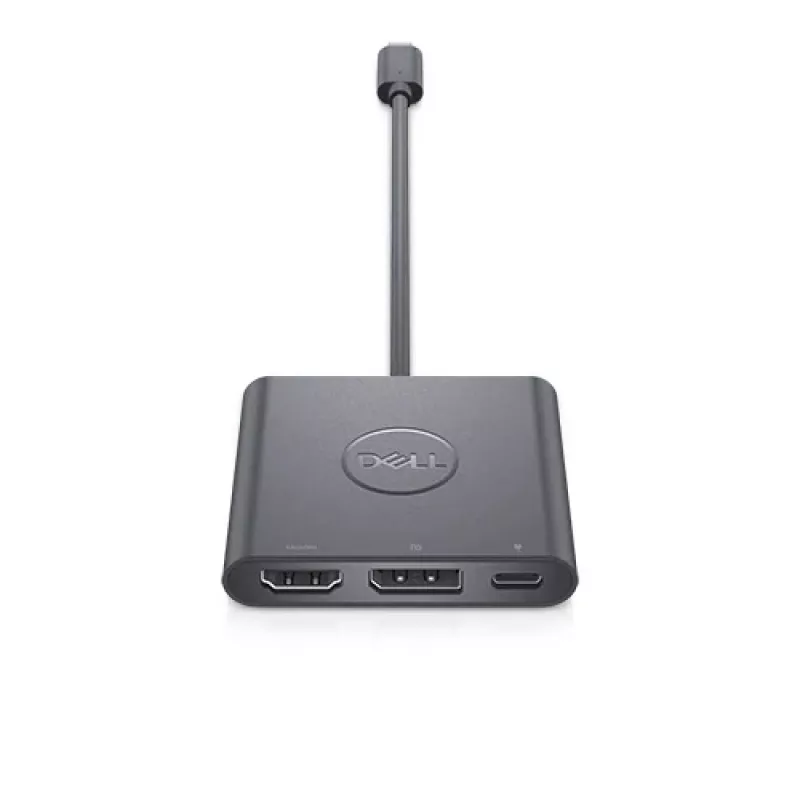 DELL adaptér USB-C na HDMI/DP s Power Pass-Through, káblový, USB 3.2 Gen 2 (3.1 Gen 2) Type-C, čierny, 3840 x 2160 pixelov, Dell, 3840 x 2160 pixelov