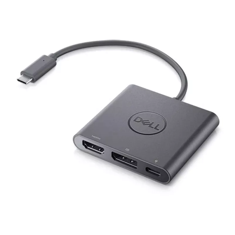 DELL adaptér USB-C na HDMI/DP s Power Pass-Through, káblový, USB 3.2 Gen 2 (3.1 Gen 2) Type-C, čierny, 3840 x 2160 pixelov, Dell, 3840 x 2160 pixelov