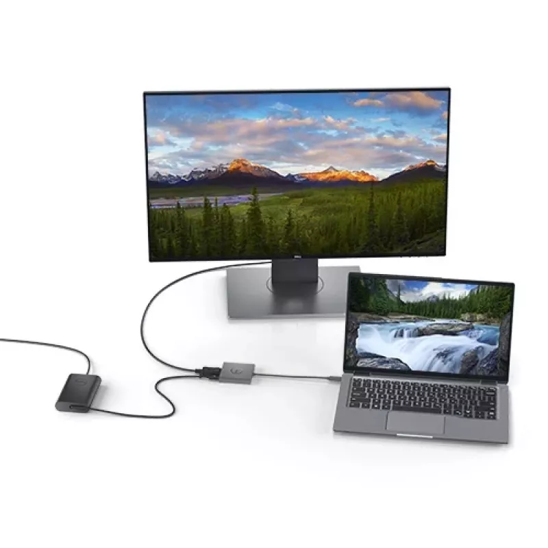 DELL adaptér USB-C na HDMI/DP s Power Pass-Through, káblový, USB 3.2 Gen 2 (3.1 Gen 2) Type-C, čierny, 3840 x 2160 pixelov, Dell, 3840 x 2160 pixelov