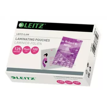 Leitz iLAM lesklé laminovacie fólie 95 x 65 mm, 125 mikrónov, balenie 100 ks