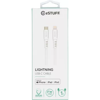 eSTUFF ES602101 Lightning kábel 1 m biely