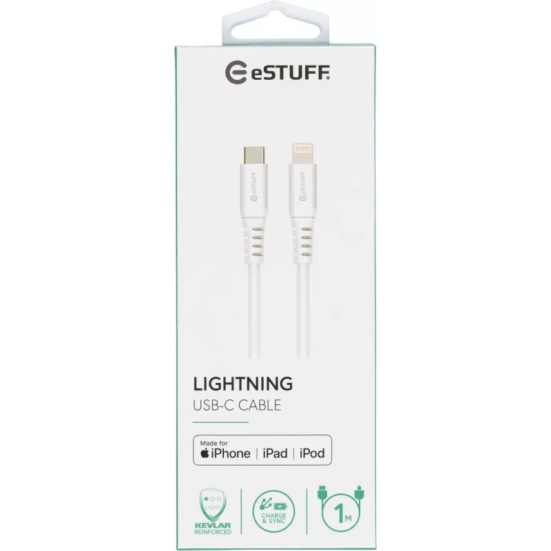 eSTUFF ES602101 Lightning kábel 1 m biely