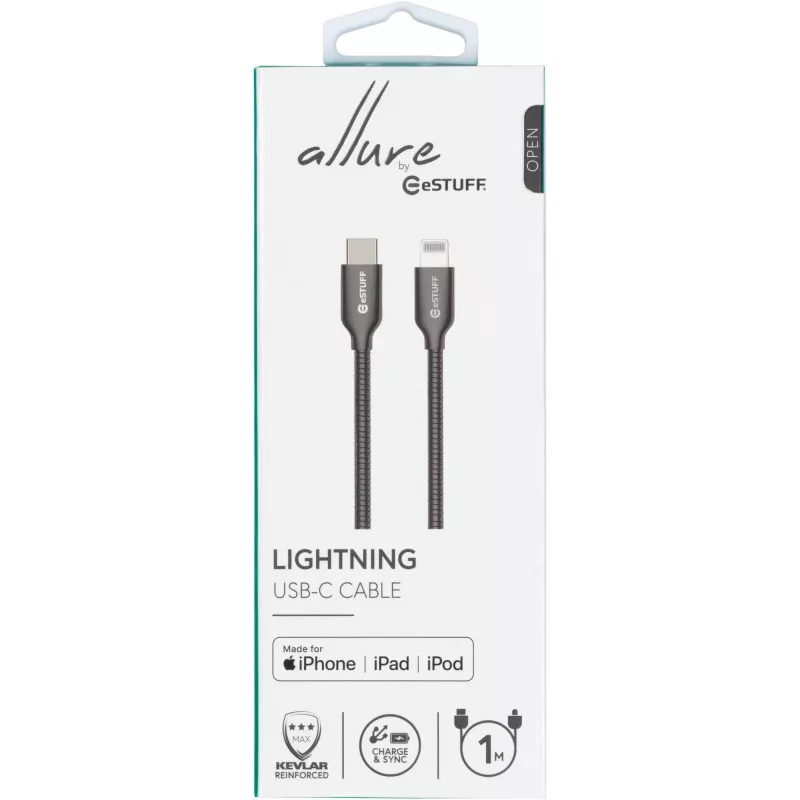 eSTUFF ES602160 Lightning kábel 1 m nehrdzavejúca oceľ