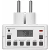 Smart zásuvka MicroConnect GRUTIMER3 — interiérové časové relé s LCD, 110×81×78 mm, biela