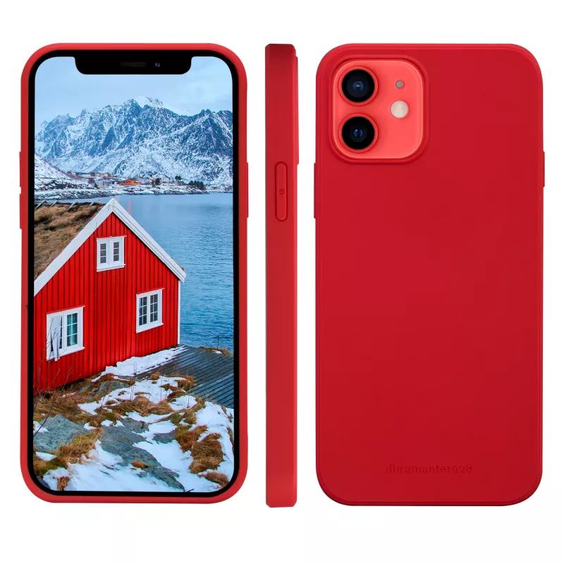 dbramante1928 Greenland kožené puzdro pre iPhone 12 mini – červená, vhodné pre 5,4 palca