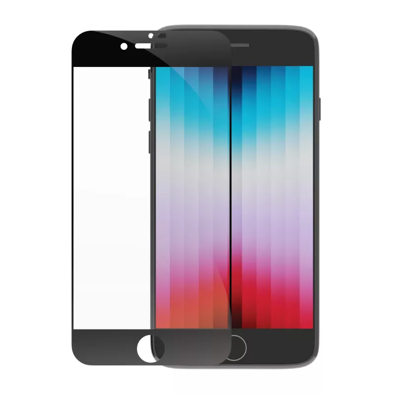 dbramante1928 Eco-Shield – iPhone SE – čierny okraj, Apple, iPhone SE, odolné proti prachu, odolné proti poškriabaniu, čierna, priehľadné, 1 kus