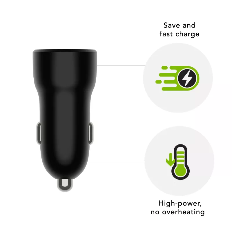 Auto nabíjačka dbramante re-charge USB-A 18W – 12–24V, 1× USB-A, čierna