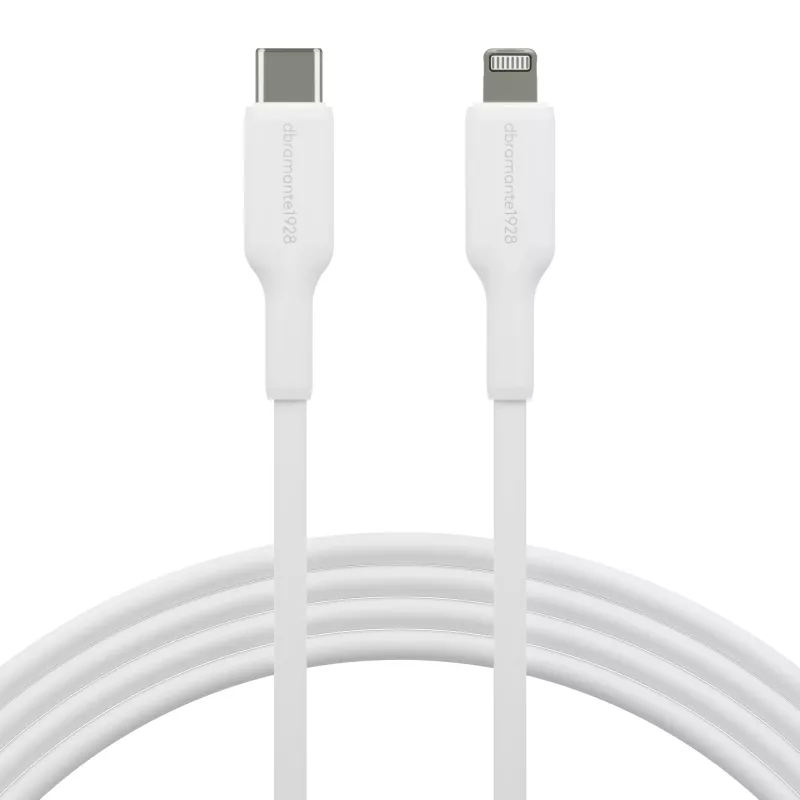 USB-C na Lightning kábel 2 m, d bramante re-charge (USB 2.0, biely)