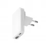 d bramante dbramante1928 Pro EU/US tenká nabíjačka — USB-C 20 W + USB-A 18 W, biela, AC pre interiér