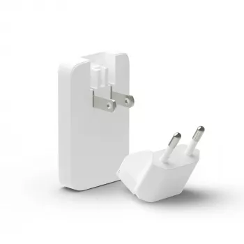 d bramante dbramante1928 Pro EU/US tenká nabíjačka — USB-C 20 W + USB-A 18 W, biela, AC pre interiér