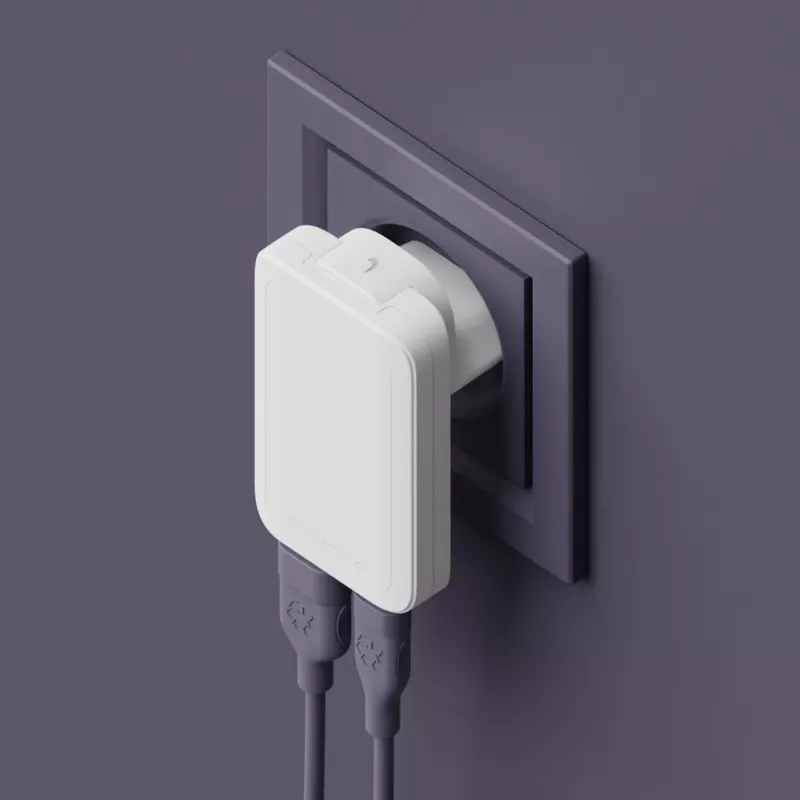 d bramante dbramante1928 Pro EU/US tenká nabíjačka — USB-C 20 W + USB-A 18 W, biela, AC pre interiér