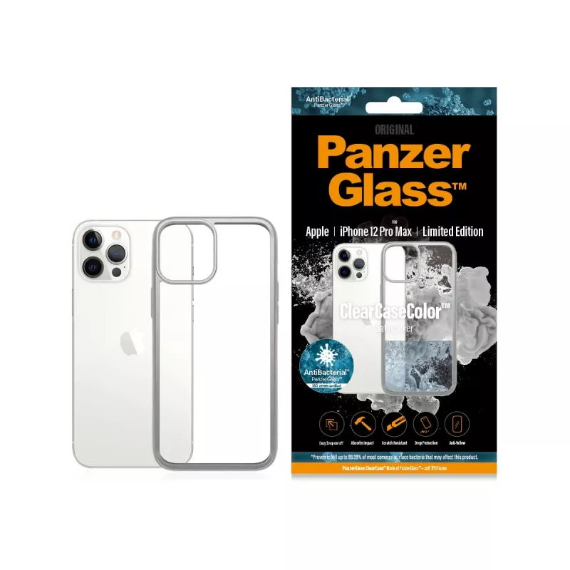 PanzerGlass ® ClearCaseColor™ iPhone 12 Pro Max – Satin Silver Limited Edition