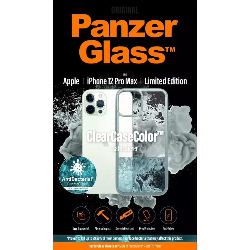 PanzerGlass ® ClearCaseColor™ iPhone 12 Pro Max – Satin Silver Limited Edition