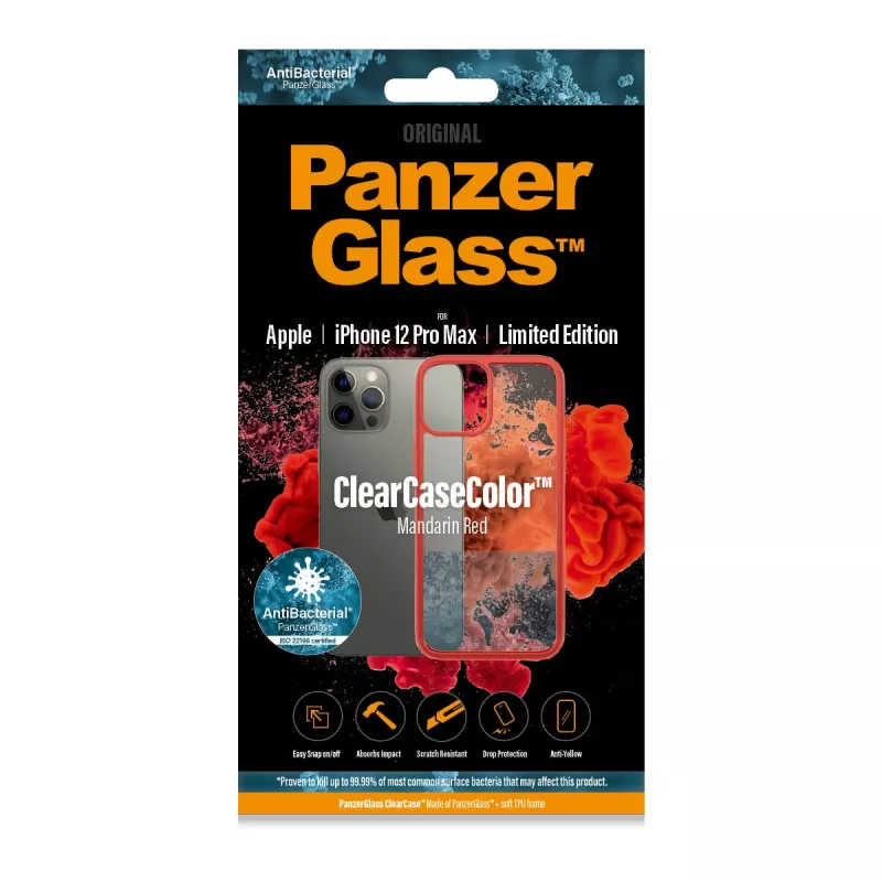 PanzerGlass ® ClearCaseColor™ iPhone 12 Pro Max – Mandarin Red Limited Edition