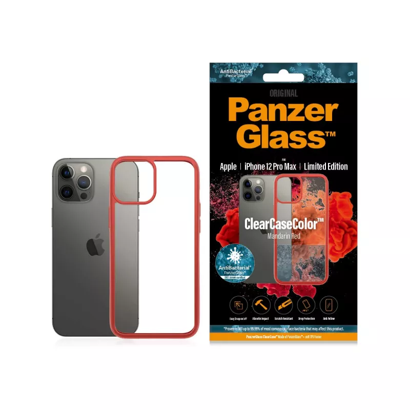 PanzerGlass ® ClearCaseColor™ iPhone 12 Pro Max – Mandarin Red Limited Edition