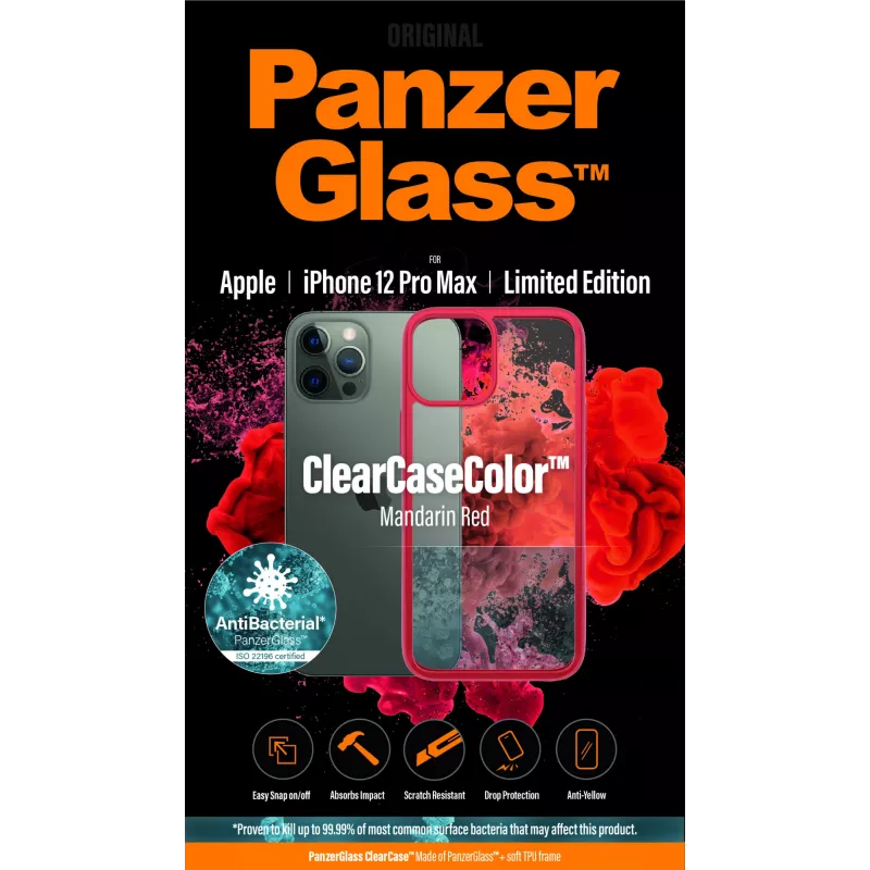 PanzerGlass ® ClearCaseColor™ iPhone 12 Pro Max – Mandarin Red Limited Edition