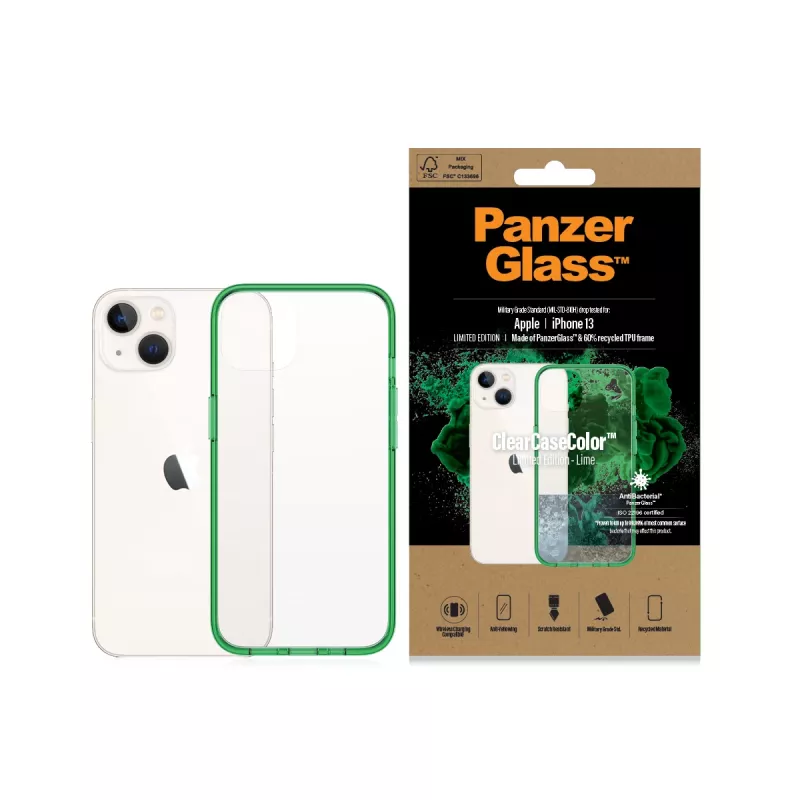 ClearCaseColor puzdro PanzerGlass Apple iPhone 13 Lime 0334