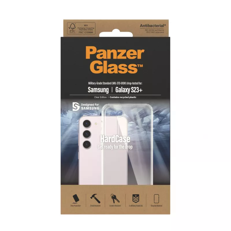 PanzerGlass ® HardCase priehľadný Samsung Galaxy S23+, kryt, Samsung, Samsung - Galaxy S23+, priehľadný