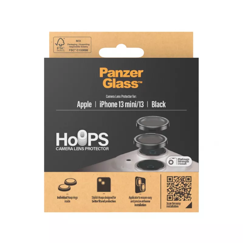 PanzerGlass Hoops ochrana objektívu fotoaparátu iPhone 13 mini 13 čierna odolná proti poškriabaniu