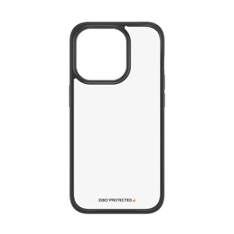 PanzerGlass ® ClearCase priehľadný s čiernym rámom a D3O® pre iPhone 15 Pro