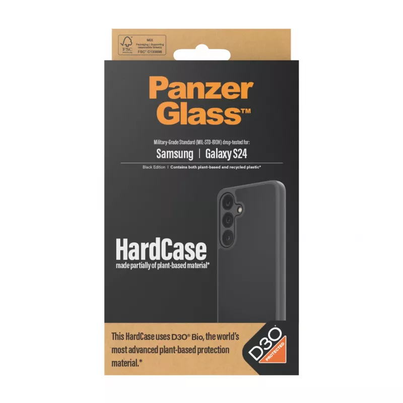 PanzerGlass ® HardCase čierny s D3O® Samsung Galaxy S24, kryt, Samsung, Samsung - Galaxy S24, čierny