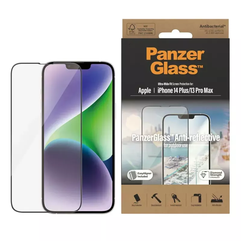 PanzerGlass ® antireflexná ochrana displeja iPhone 14 Plus | 13 Pro Max | Ultra-Wide Fit s EasyAligner