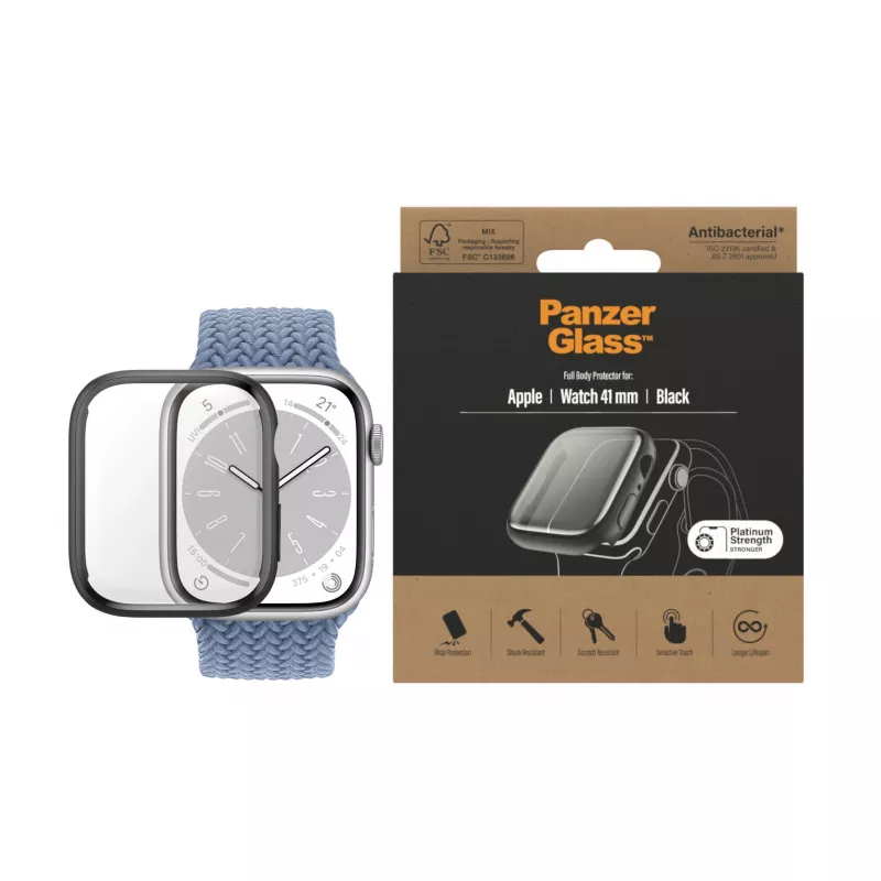 PanzerGlass Ochranná fólia Full Body pre Apple Watch Series 9/8/7 41 mm, čierna (3663)