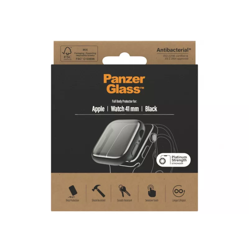 PanzerGlass Ochranná fólia Full Body pre Apple Watch Series 9/8/7 41 mm, čierna (3663)