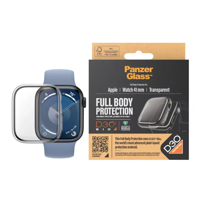 PanzerGlass ochranná fólia displeja Full Body Apple Watch Series 9 41mm priehľadná