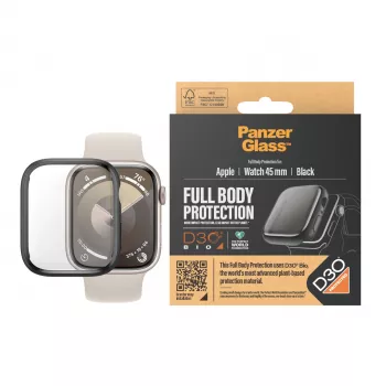 PanzerGlass ochrana displeja Full Body Apple Watch Series 9 D3O 45mm čierna