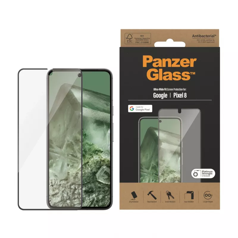 PanzerGlass® ochrana displeja Google Pixel 8 | Ultra-Wide Fit