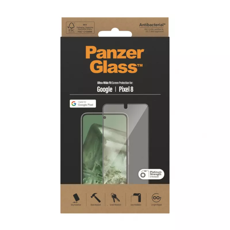 PanzerGlass® ochrana displeja Google Pixel 8 | Ultra-Wide Fit