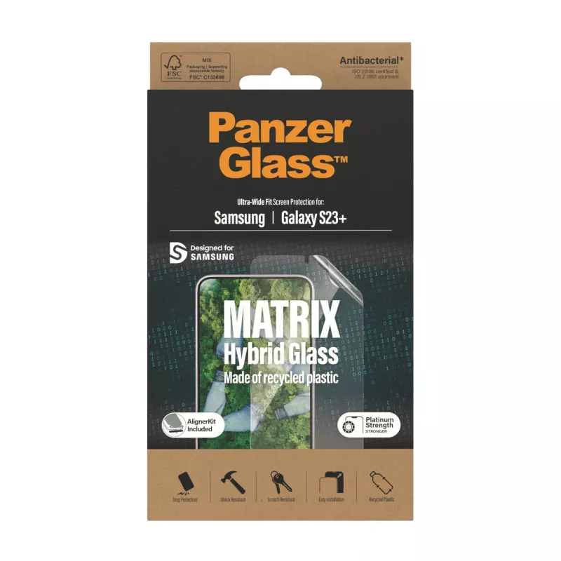 PanzerGlass ® ECO MATRIX ochrana displeja Samsung Galaxy S23+ | Ultra-Wide Fit s AlignerKit
