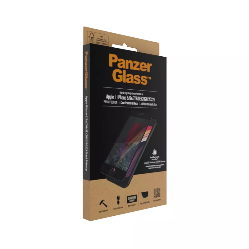 PanzerGlass ® fólia proti zvedavým pohľadom iPhone SE (2020/2022) | 8 | 7 | 6 | 6s | Edge-to-Edge