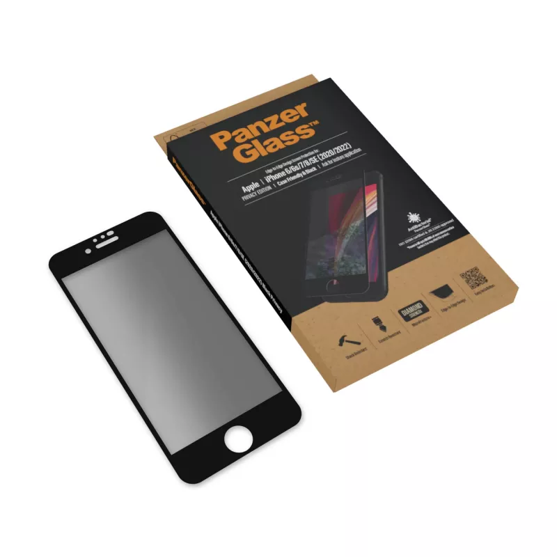 PanzerGlass ® fólia proti zvedavým pohľadom iPhone SE (2020/2022) | 8 | 7 | 6 | 6s | Edge-to-Edge