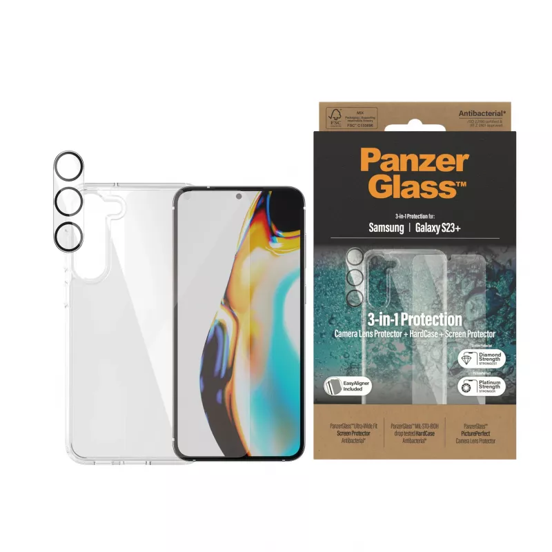 PanzerGlass puzdro typu booklet pre iPhone 14 Pro 6,1″ — ochranné puzdro folio, čierna/biela