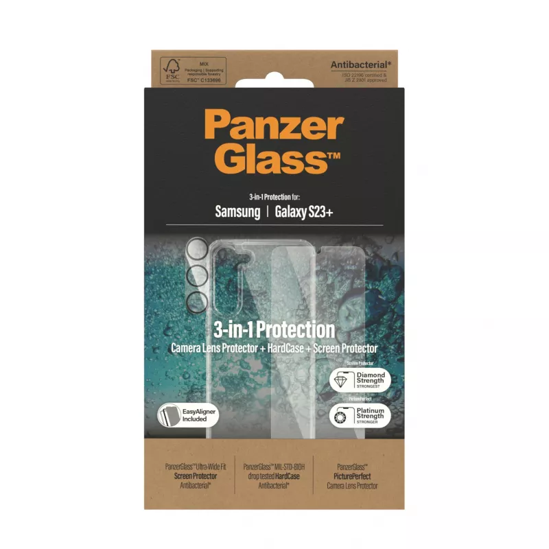 PanzerGlass puzdro typu booklet pre iPhone 14 Pro 6,1″ — ochranné puzdro folio, čierna/biela